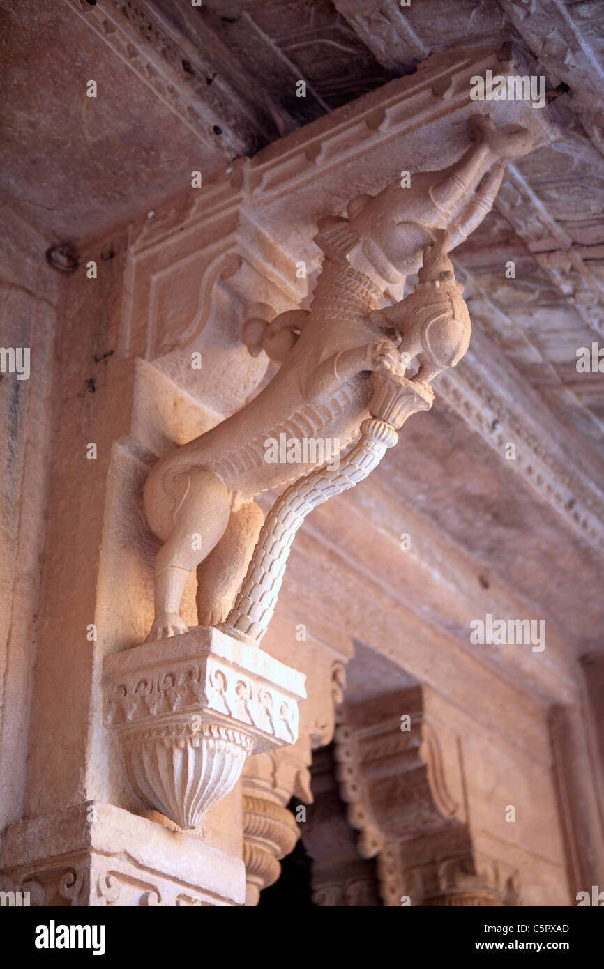 Fort, Man Mandir Palace (1500), Gwalior, Inde Banque D'Images