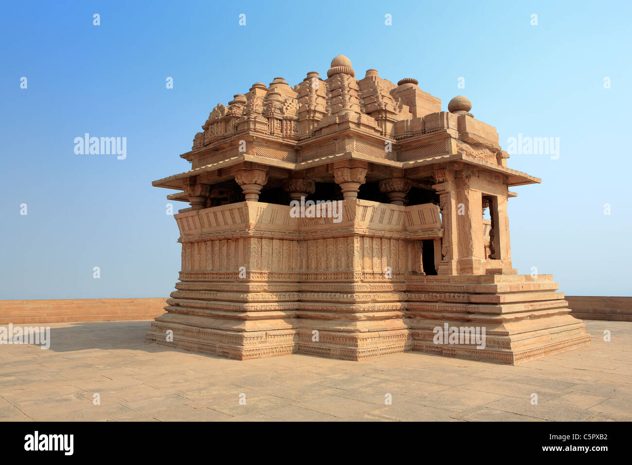 Fort, Sasbahu (belle-fille) temple hindou (1093), Gwalior, Inde Banque D'Images