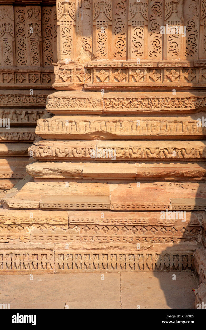 Fort, Sasbahu (belle-fille) temple hindou (1093), Gwalior, Inde Banque D'Images