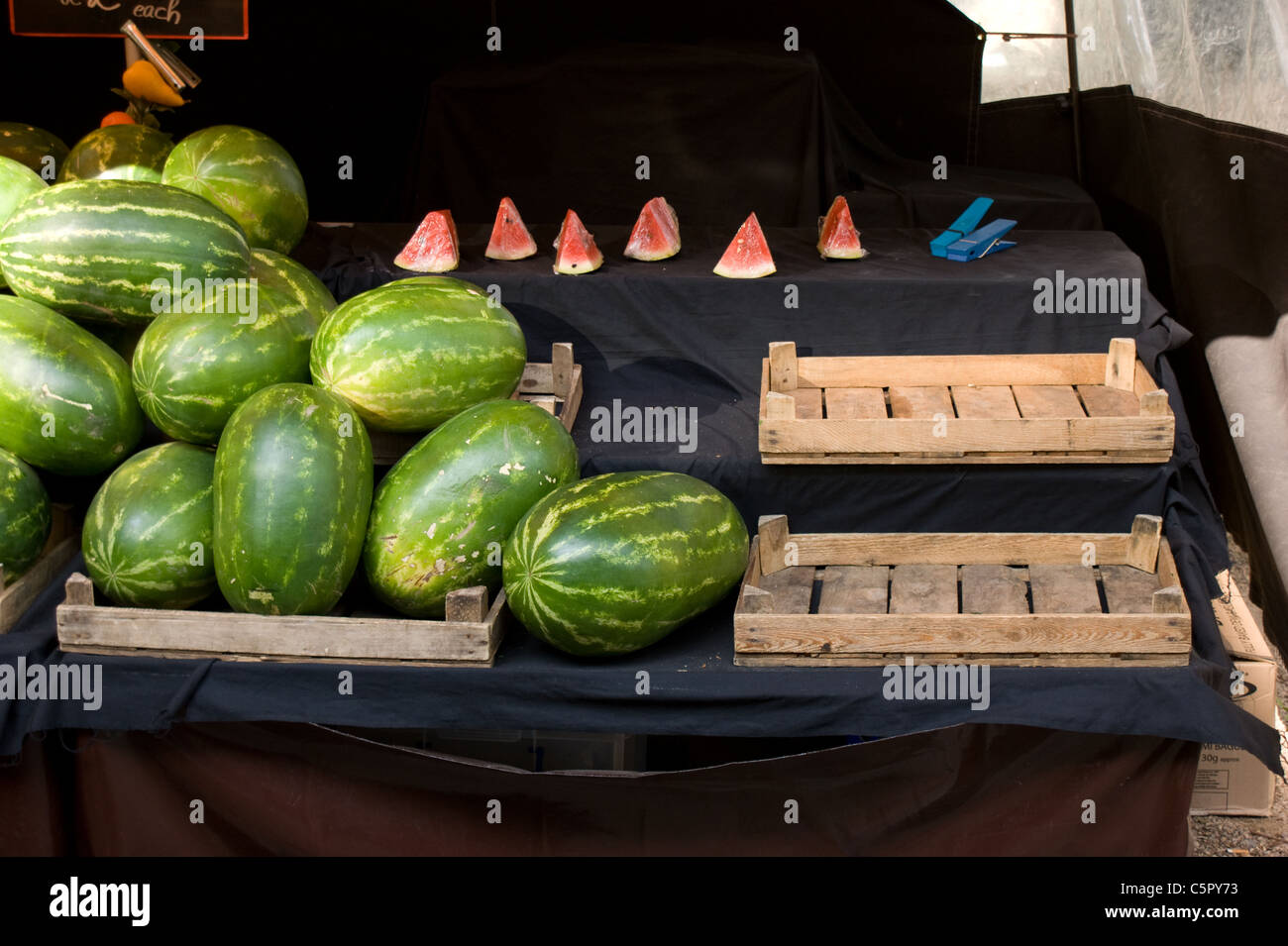 Les melons d'eau douce à vendre Banque D'Images