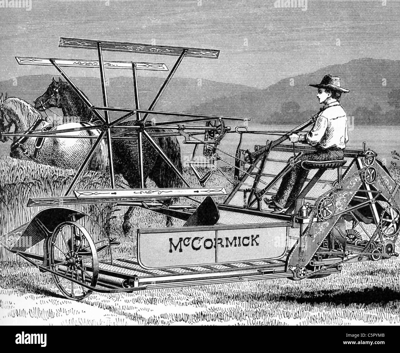 Cyrus McCormick, de virginie, fondateur de la Compagnie de la machine de récolte McCormick, a obtenu un brevet pour sa machine en 1834. Banque D'Images
