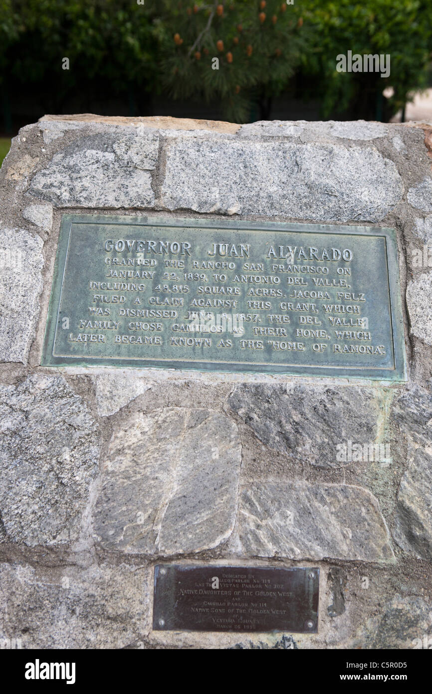 RANCHO CAMULOS. Gouverneur, Juan Alvarado a accordé l'Rancho San Francisco pour Antonio del Valle, y compris 48 815 acres carrés. Banque D'Images
