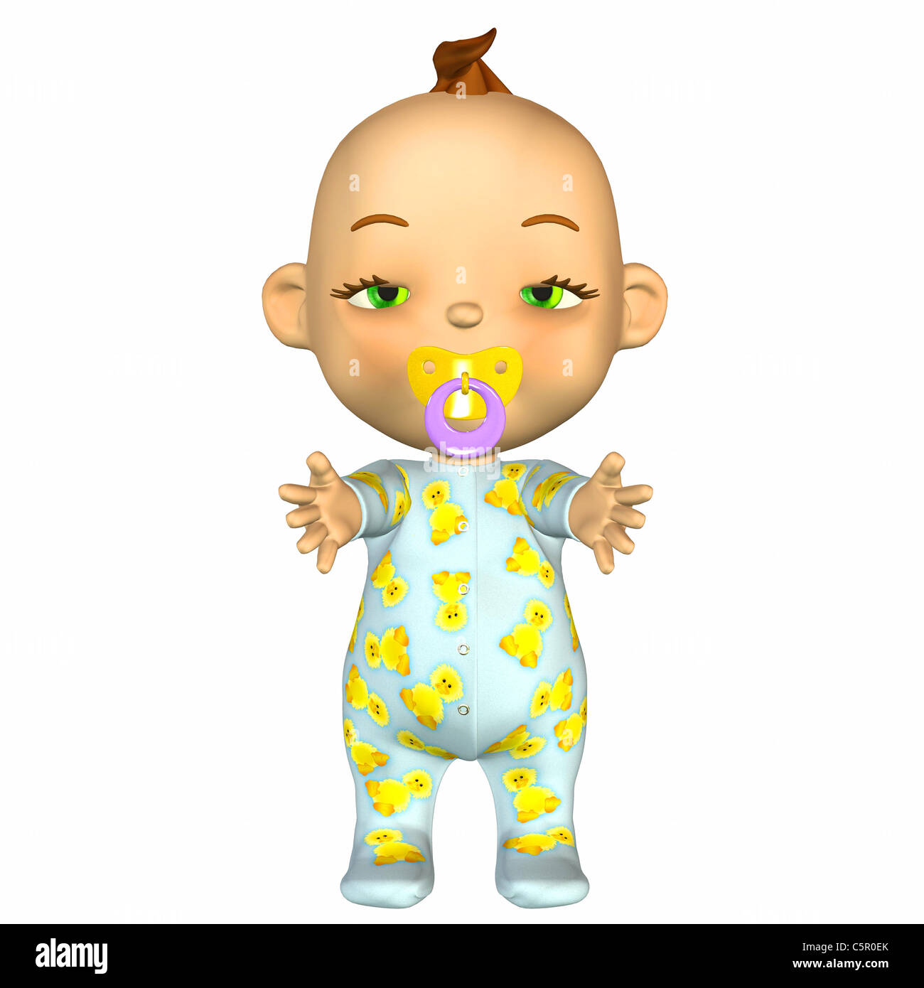 Illustration D Un Dessin Anime Bebe Endormi Demande A Etre Ramasse Serra Sur Un Fond Blanc Photo Stock Alamy
