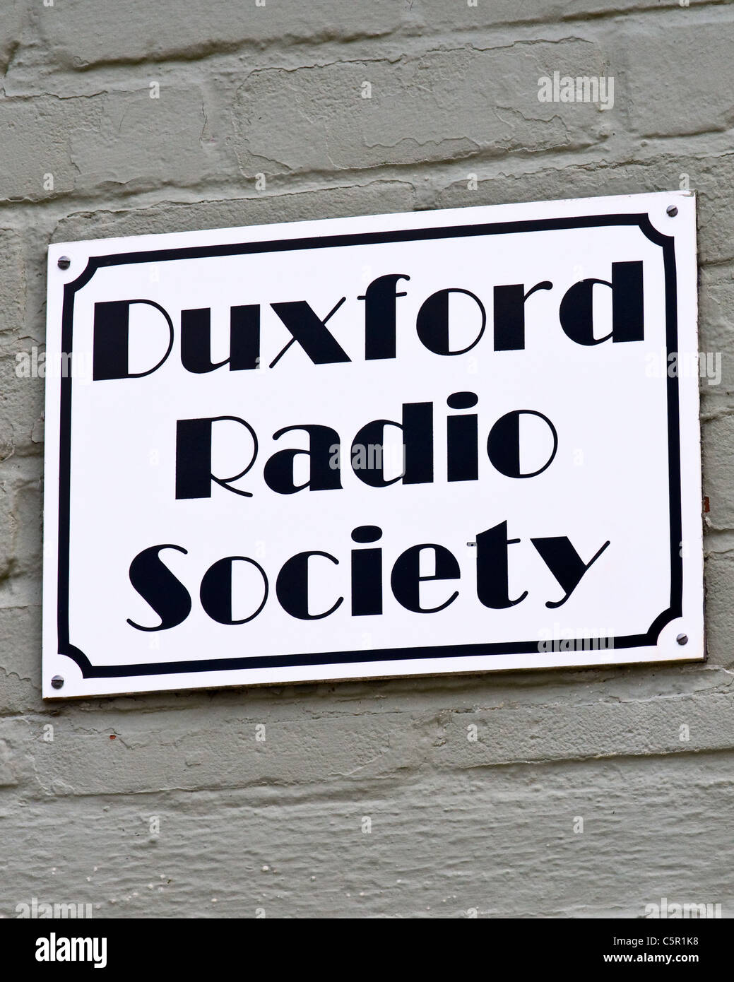 Signe de la Société Radio Duxford Banque D'Images