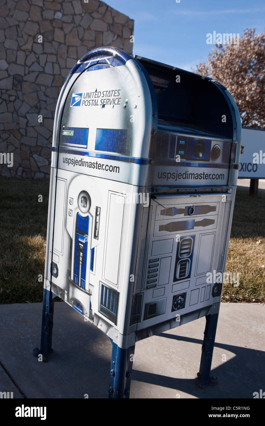 Star Wars R2D2 boîte postale à thème, Roswell, Nouveau Mexique, États-Unis d'Amérique Banque D'Images