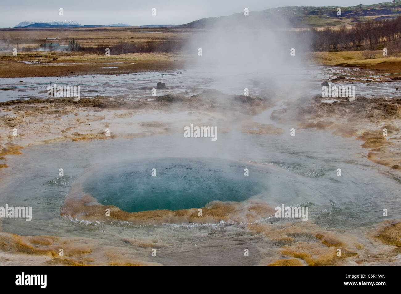 Haukadalur Haukadalur, Geysir, Islande Banque D'Images