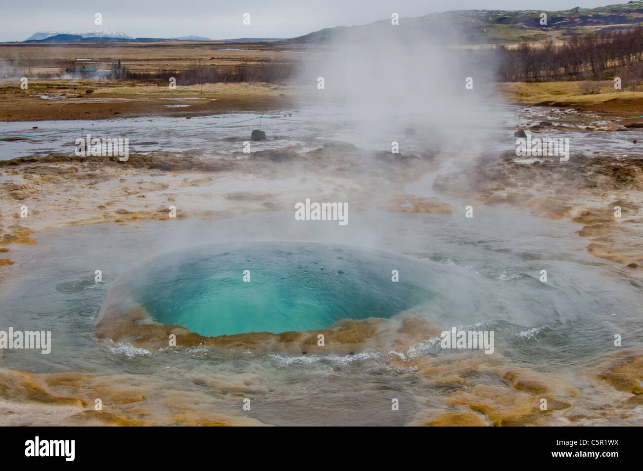 Haukadalur Haukadalur, Geysir, Islande Banque D'Images