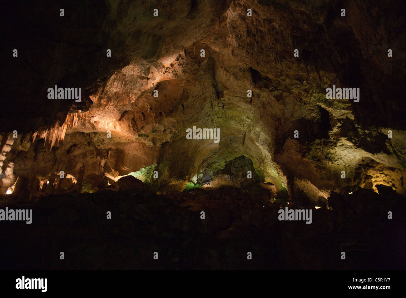 Grotte de l'intérieur, grande chambre formations / Salle de géants, Carlsbad Caverns National Park, New Mexico, United States of America Banque D'Images