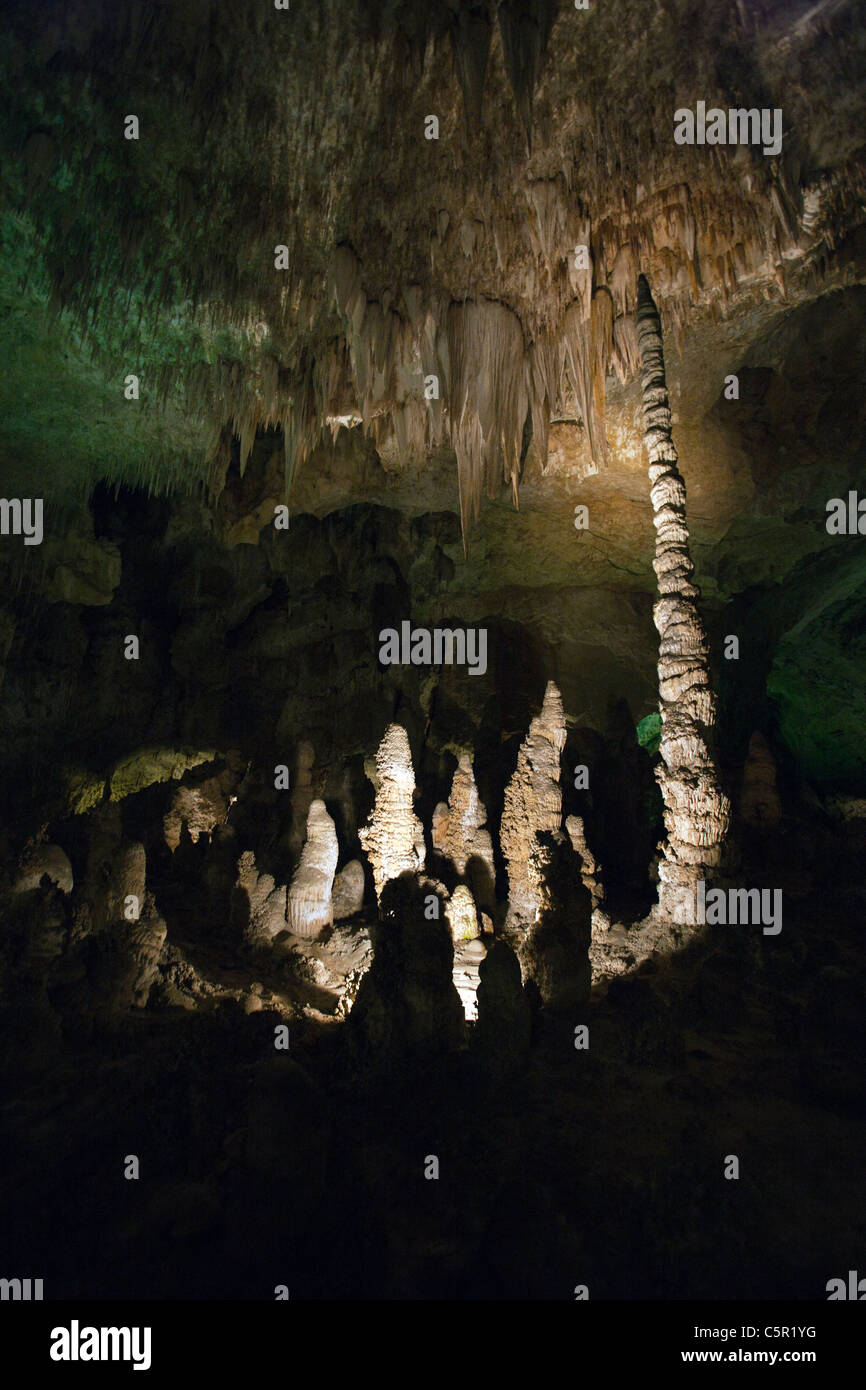 Grotte de l'intérieur, grande chambre formations / Salle de géants, Carlsbad Caverns National Park, New Mexico, United States of America Banque D'Images