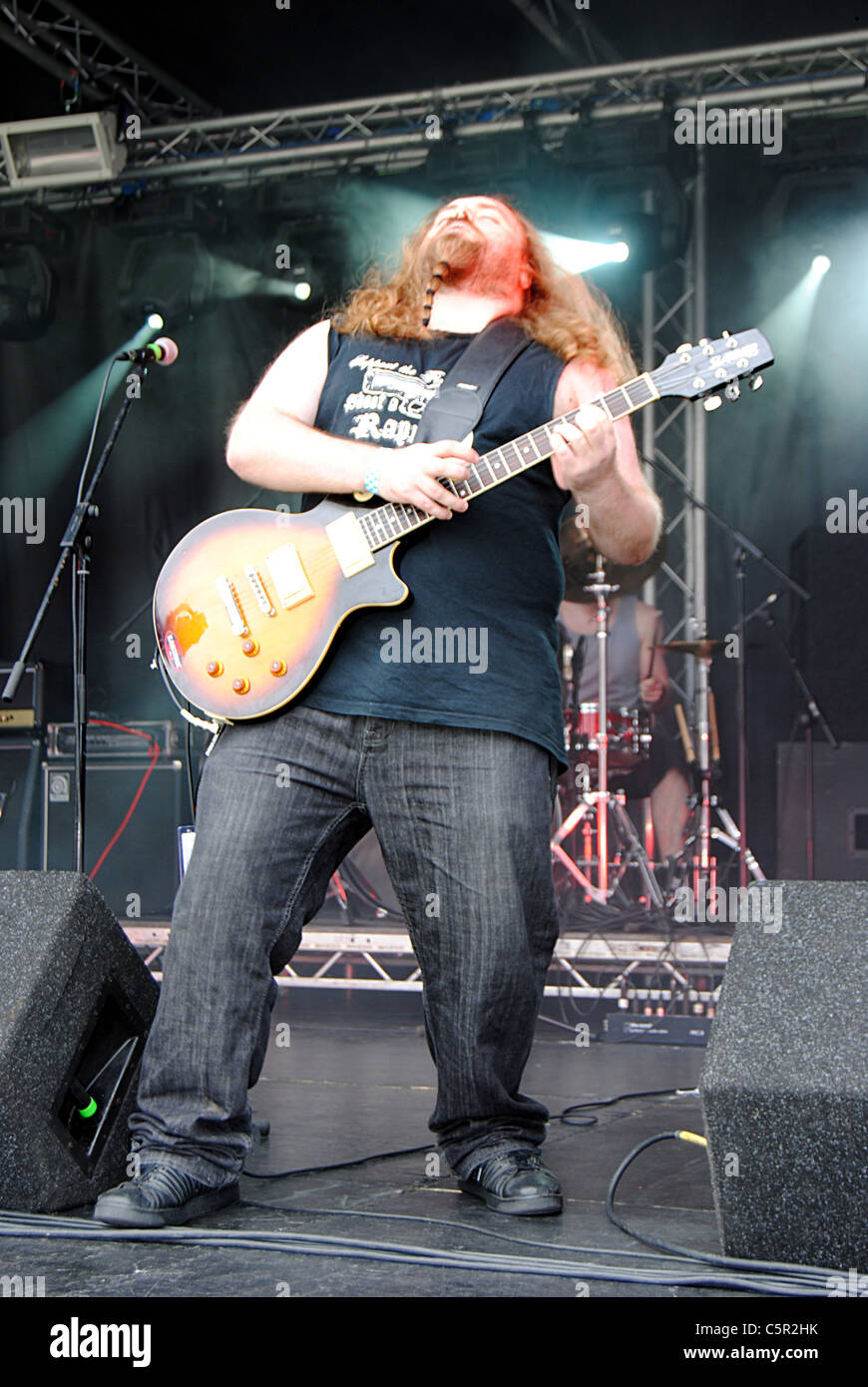 Guitariste de son sur Silence Banque D'Images