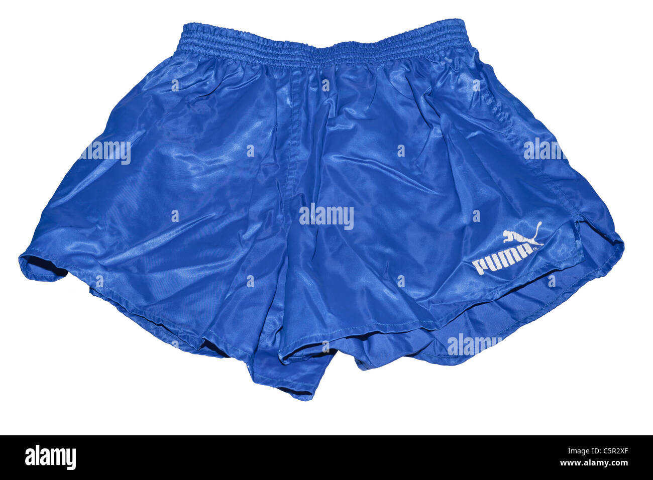 Une paire de Puma vintage short sportswear football en nylon. Banque D'Images