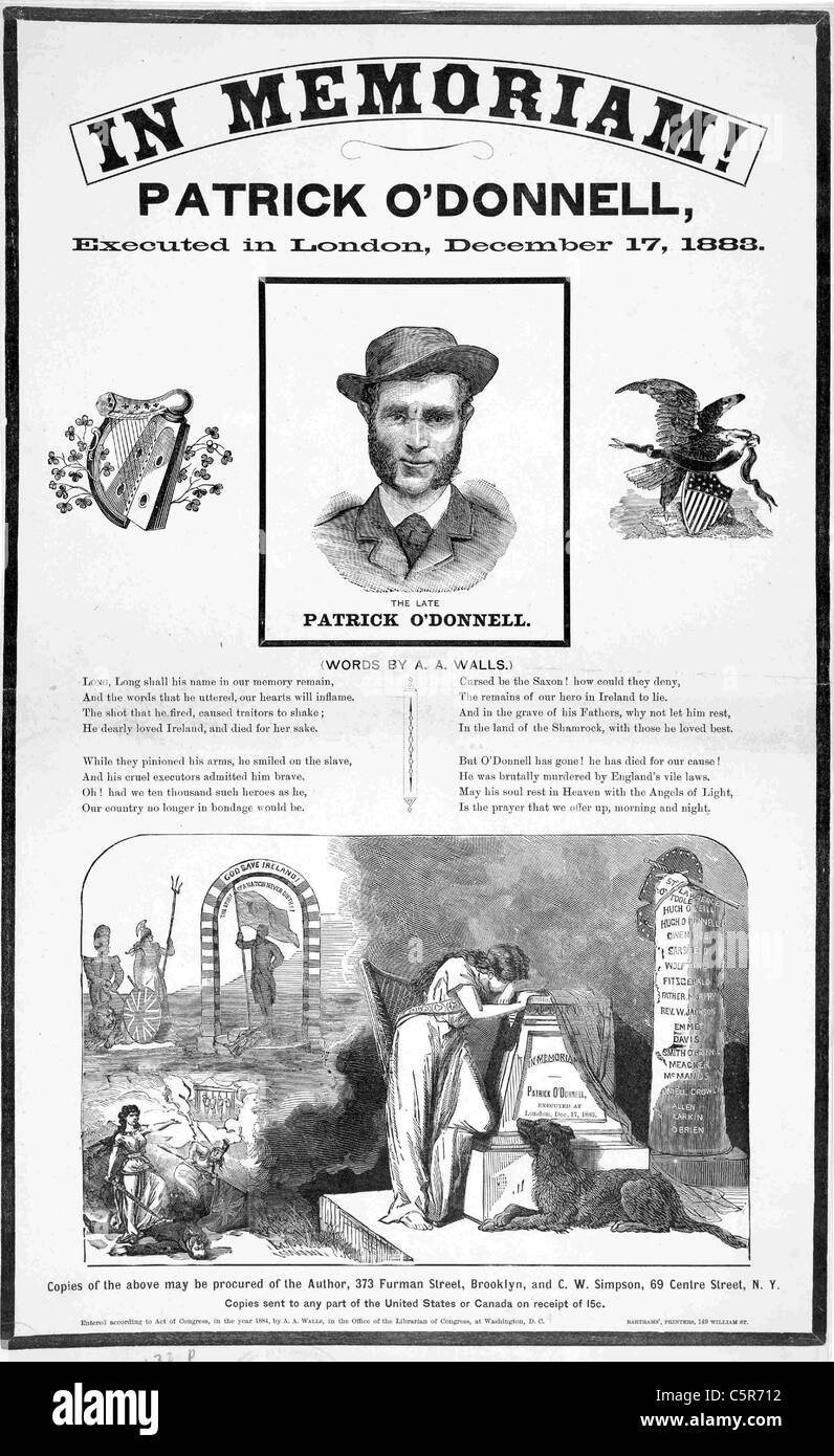 PATRICK O'DONNELL (1835-1883), tel qu'illustré dans le républicain irlandais un hommage irlandais Banque D'Images