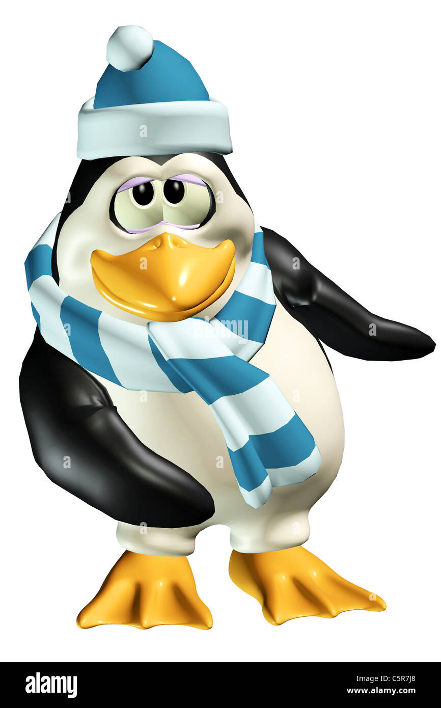 Illustration d'un pingouin mâle isolé sur fond blanc Banque D'Images