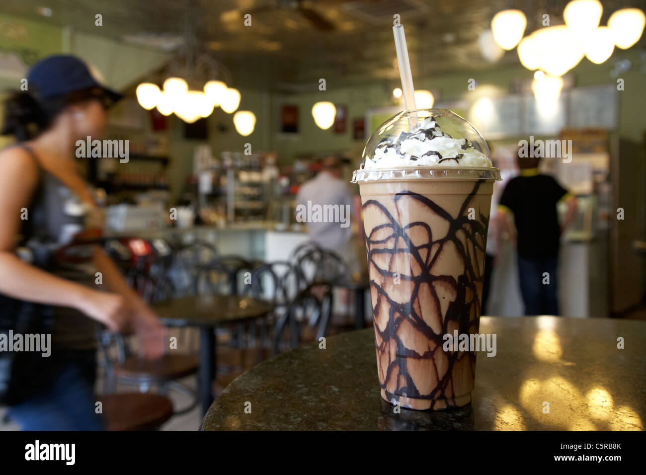 Frozen cappuccino dans un café glacier Nashville Tennessee USA Banque D'Images