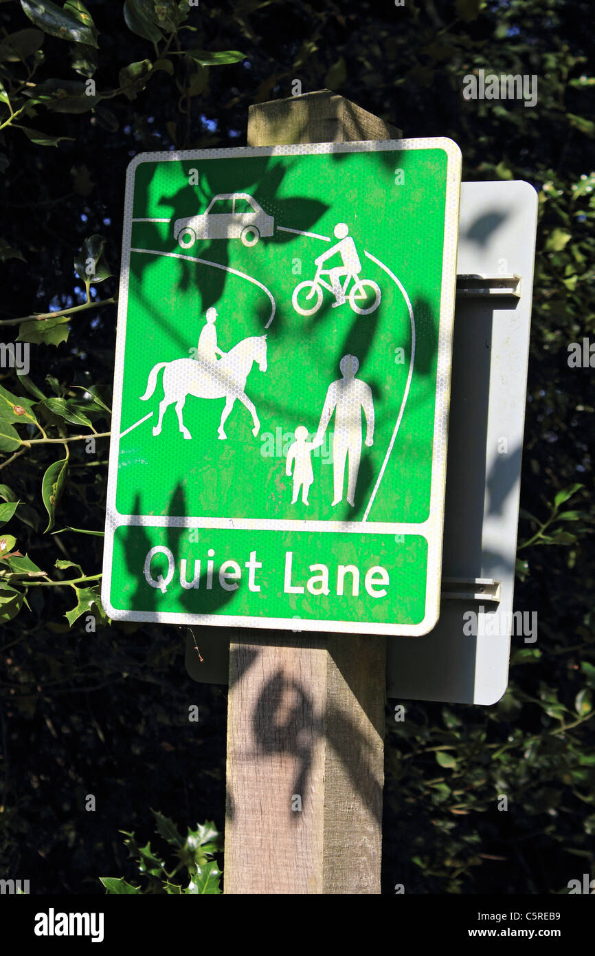 Une ruelle tranquille (itinéraire pour piétons et véhicules partagés, rider utilisation) sur Surrey England UK commun Hindhead Banque D'Images