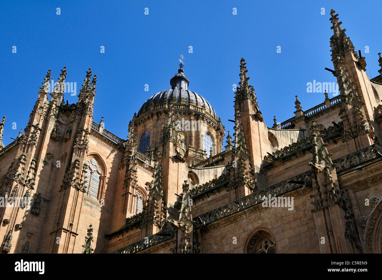 L'Europe, Espagne, Castille et Léon, Salamanque, vue sur cathédrale Banque D'Images