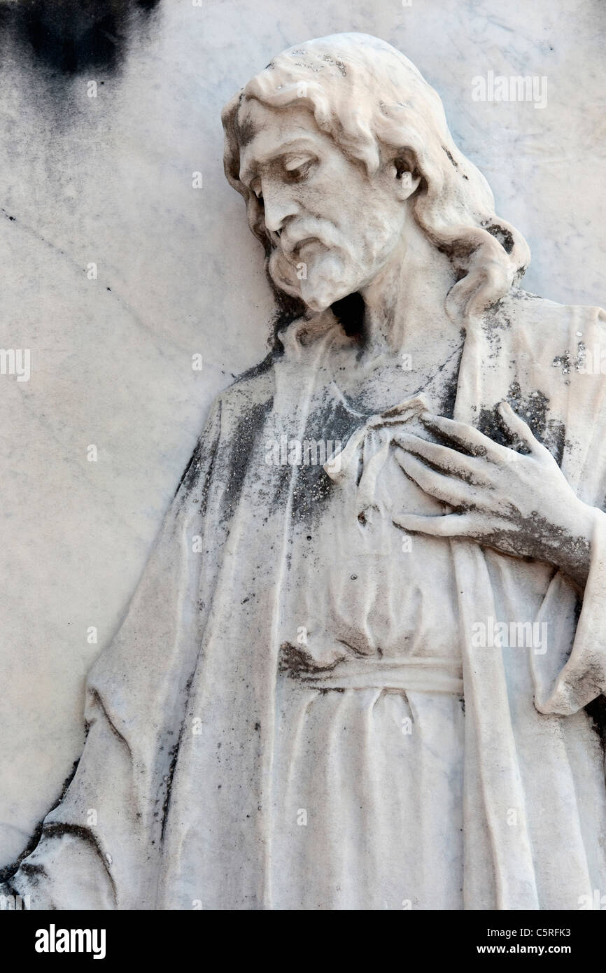 L'Italie, Venise, cimetière, Statue Banque D'Images