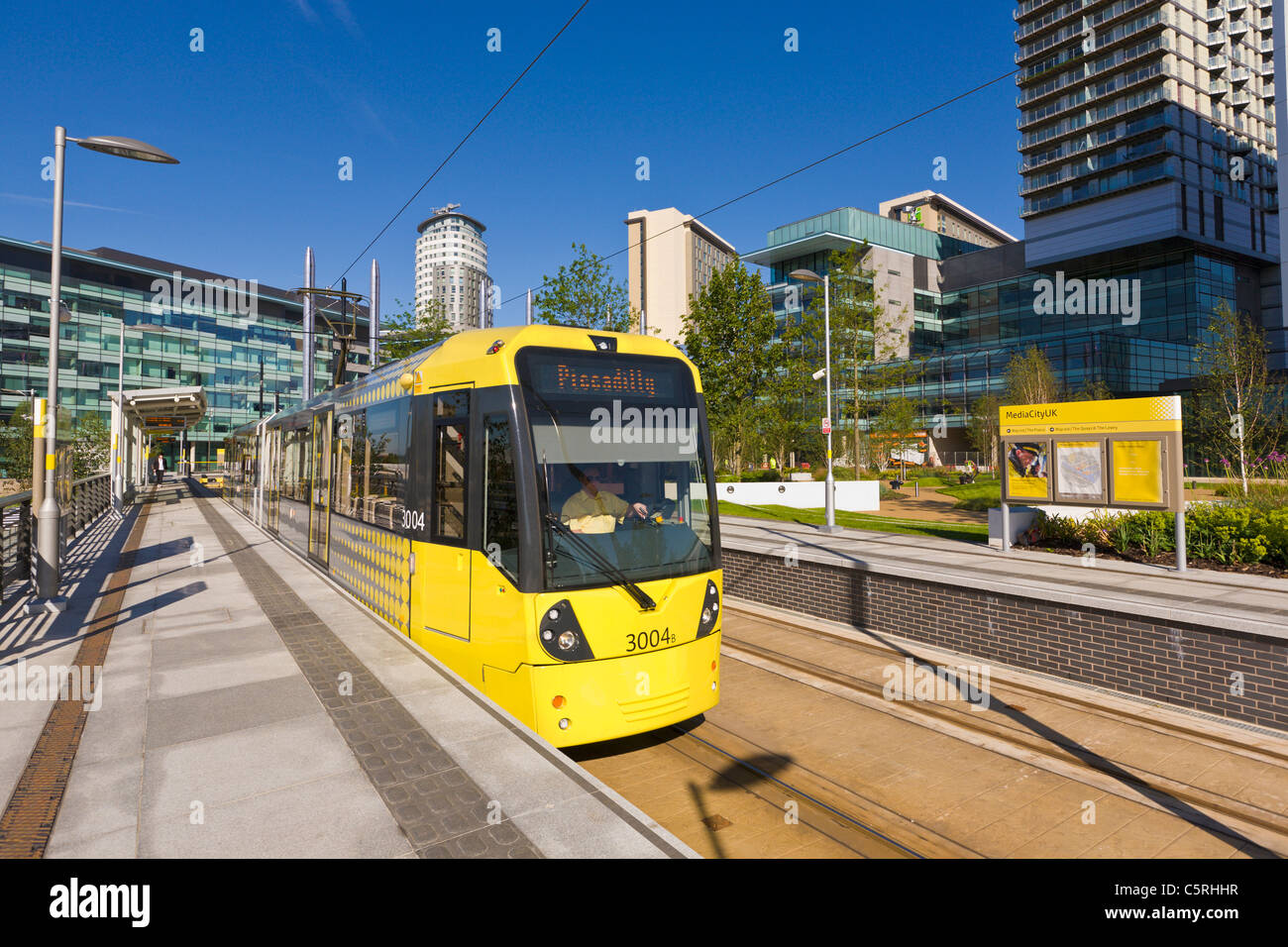 Station de tramway à Media City, Salford Quays, Manchester, Angleterre Banque D'Images