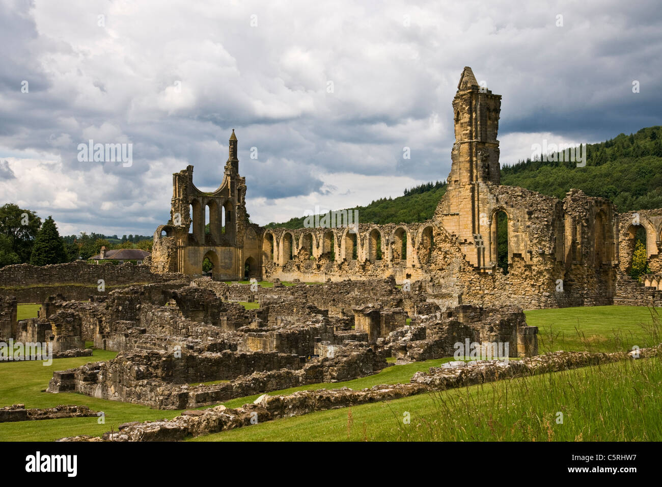 Byland Abbey, Yorkshire du Nord. Banque D'Images