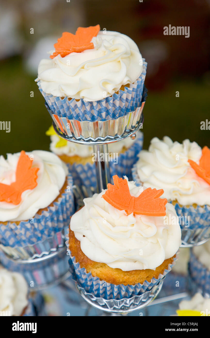 Vanille Cup Cakes Banque D'Images