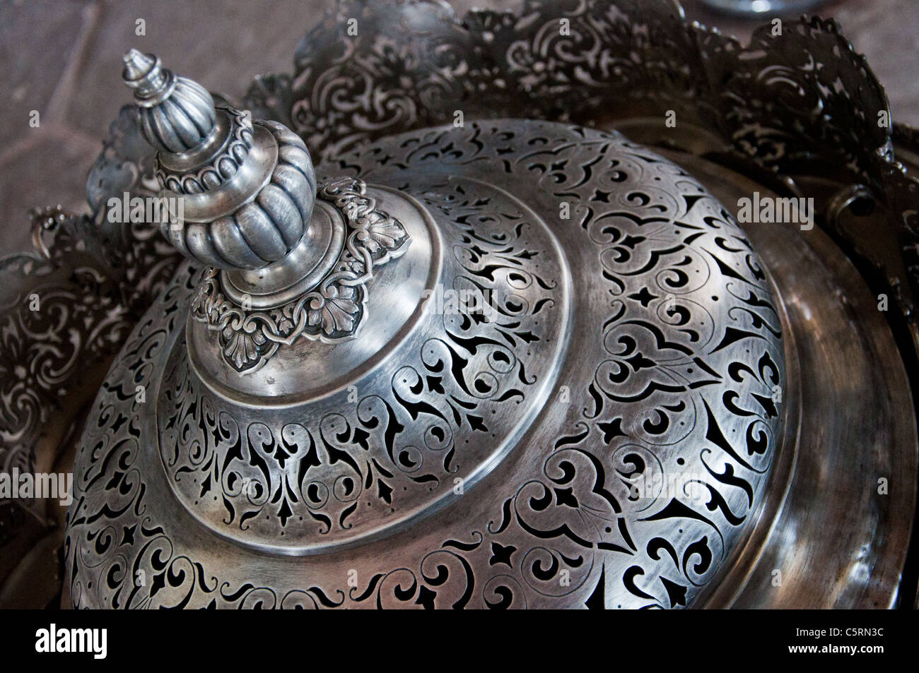 Récipient d'argent, Palais de Topkapi, Istanbul, Turquie Banque D'Images