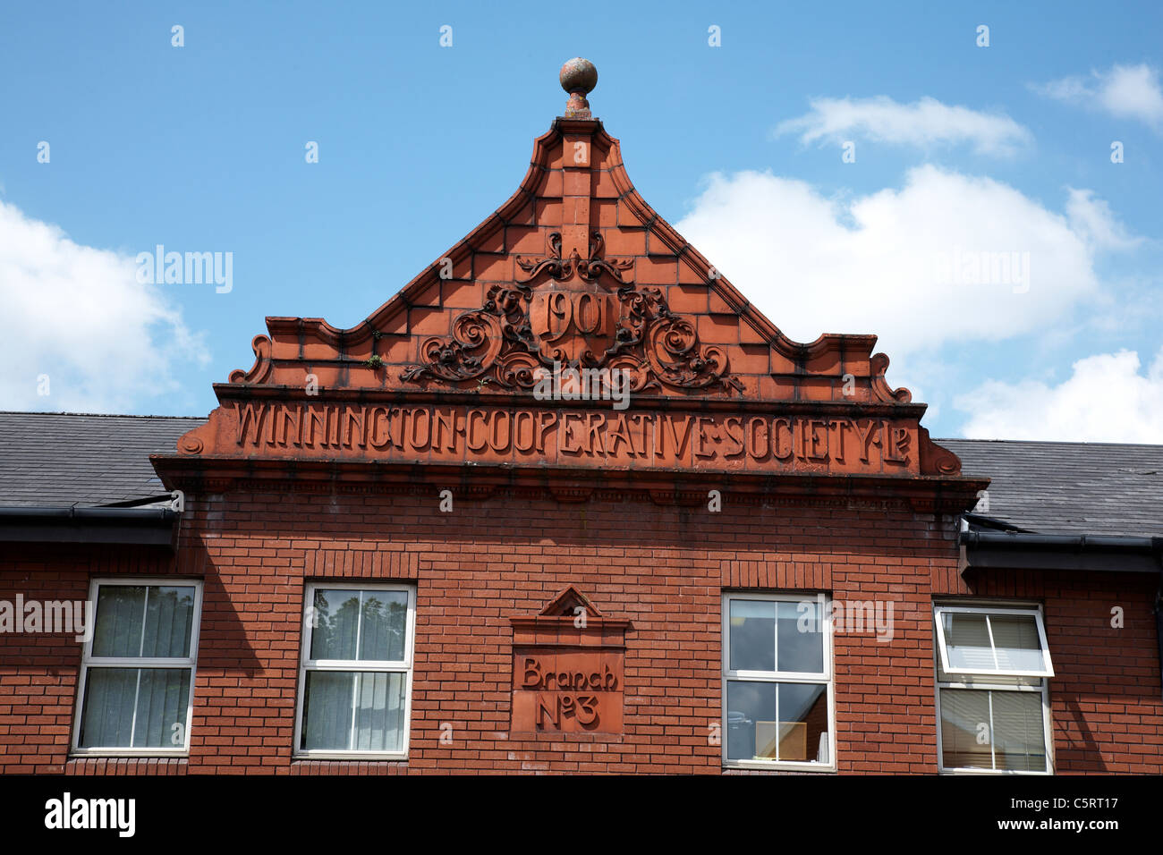 Détail du toit de la Direction générale de la société coopérative Winnington bâtiment no3 à Northwich Cheshire UK Banque D'Images