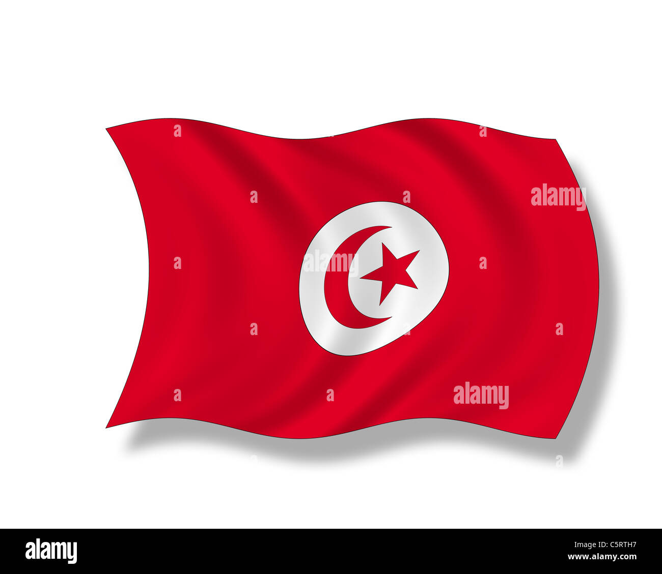 L'illustration, d'un drapeau de la Tunisie Banque D'Images