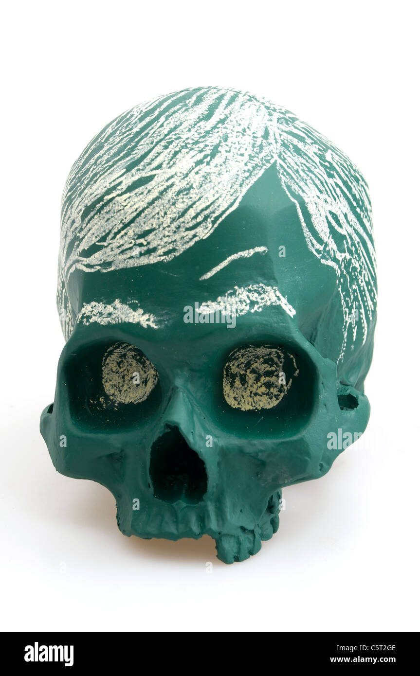 Crâne avec dessin à la craie Banque D'Images