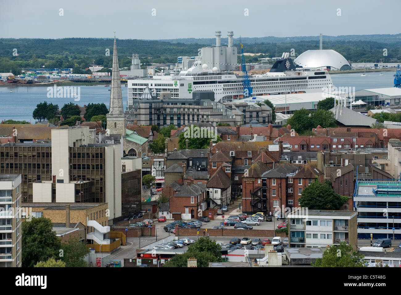 Le centre-ville de Southampton, Angleterre - vue sur le toit Banque D'Images