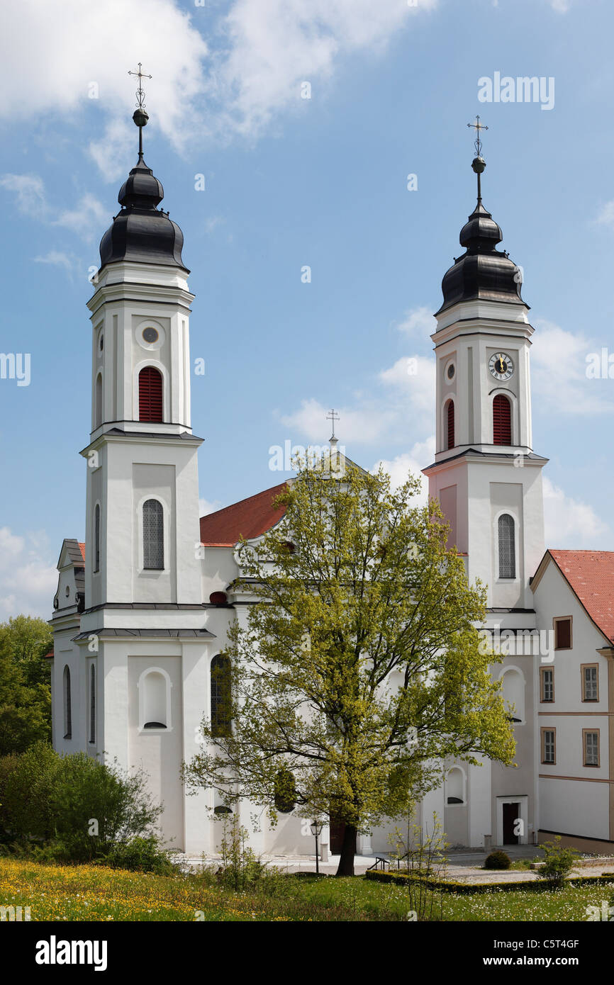 Allemagne, Bavière, souabe, Irsee, Allgaeu, vue de l'abbaye Banque D'Images