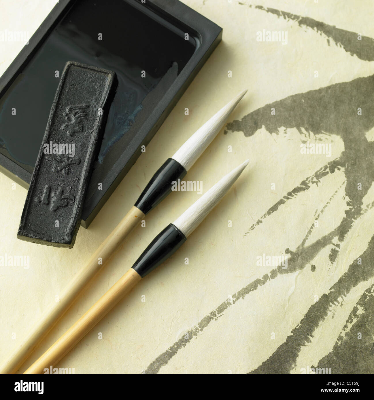 Outils de calligraphie traditionnelle coréenne Banque D'Images