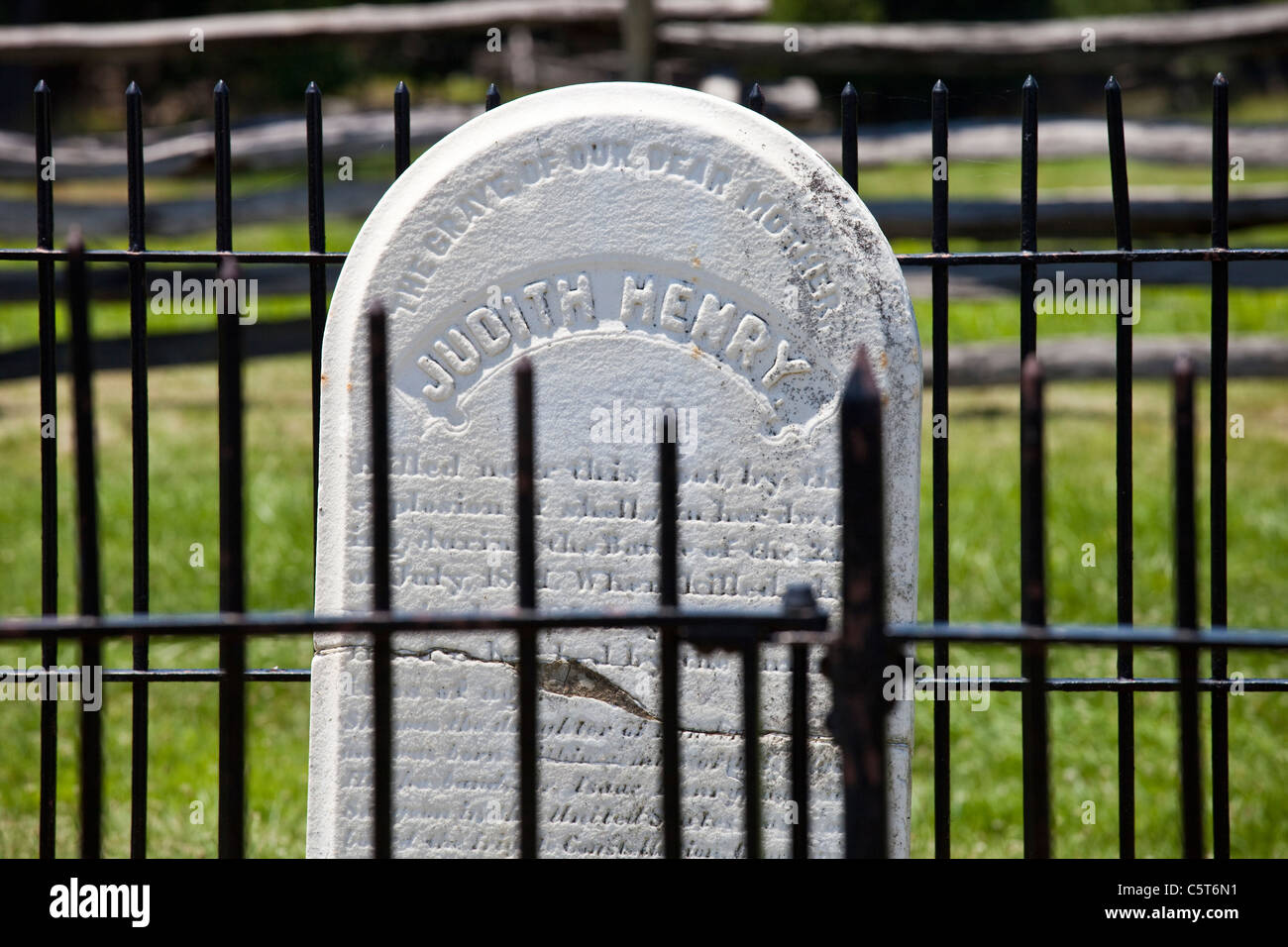 Pierre tombale de Judith Henry, victime de Manassas Junction ou bataille de Bull Run site guerre civile, Virignia, USA Banque D'Images