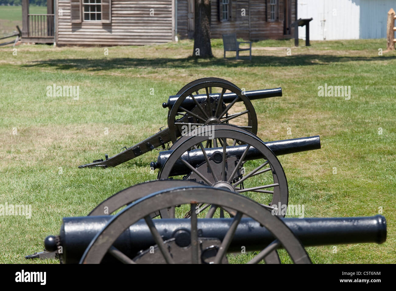 Canons et Hentry House, Manassas Junction ou bataille de Bull Run site guerre civile, Virignia, USA Banque D'Images