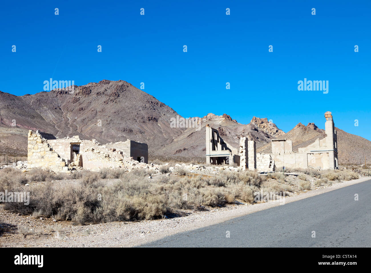 La ville fantôme de rhyolite, Nevada, USA Banque D'Images