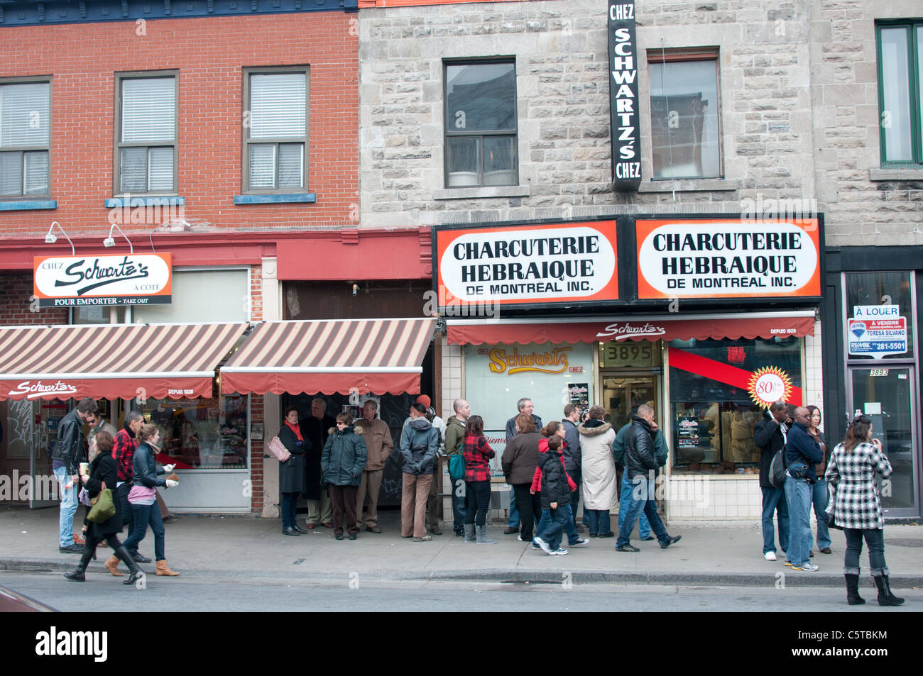 Célèbre Schwartz Deli restaurant sur le boulevard Saint Laurent Montréal Banque D'Images
