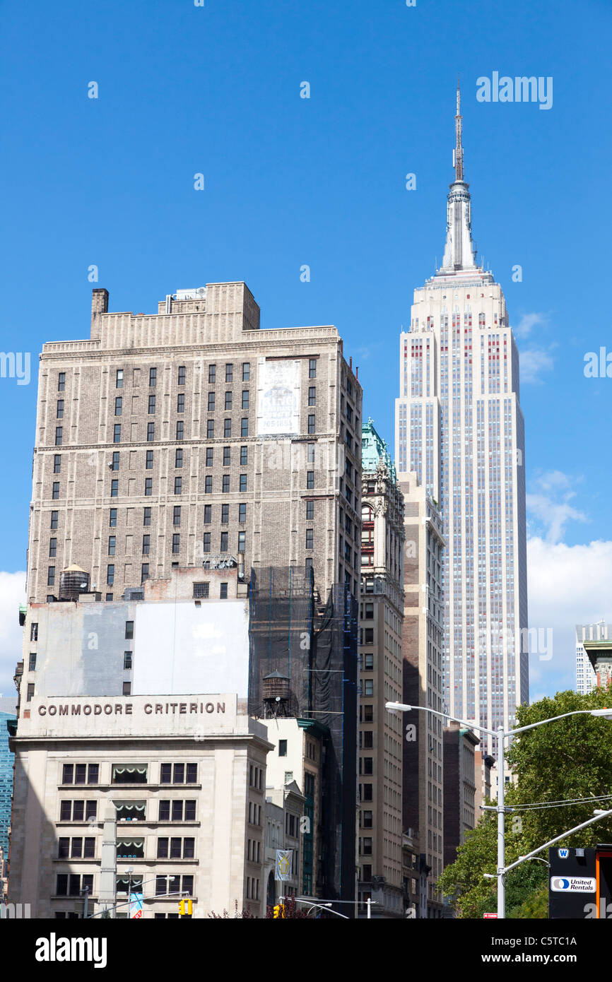 Le centre-ville de New York avec l'Empire State Building USA Banque D'Images