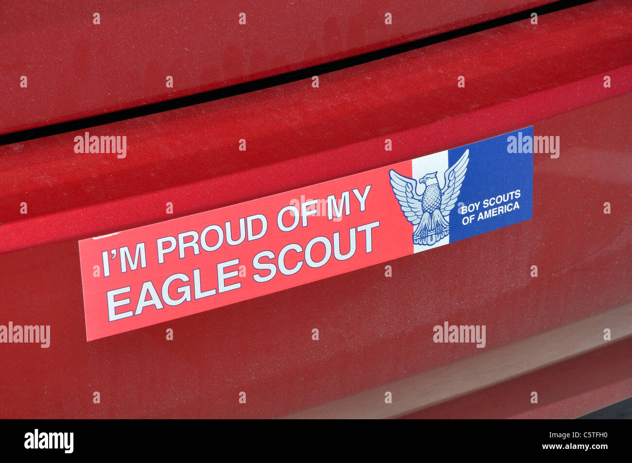 Autocollant de pare-choc en disant que JE SUIS FIER DE MON EAGLE SCOUT Banque D'Images