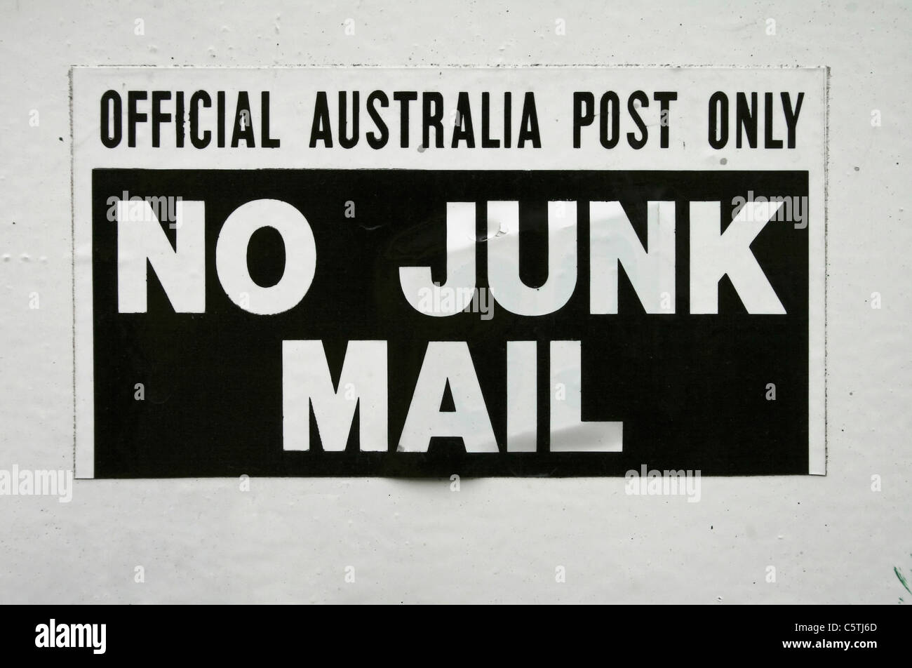 L'Australie, Queensland, lettre fort avec prudence, il n'y a aucun courrier indésirable, close-up Banque D'Images