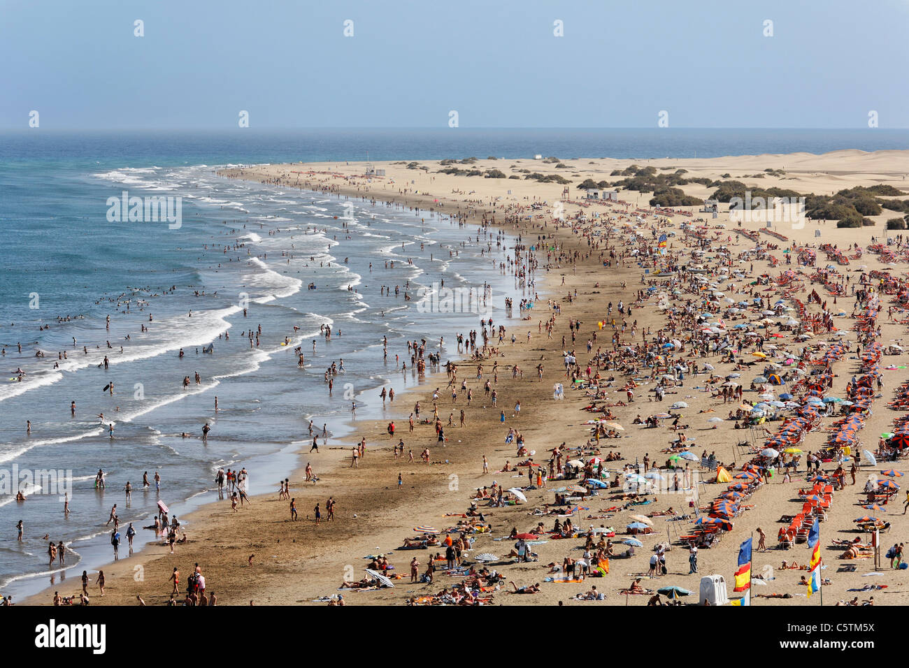 L'Espagne, Gran Canaria, Costa Canaria, Playa del Ingles, Tourisme beach Banque D'Images