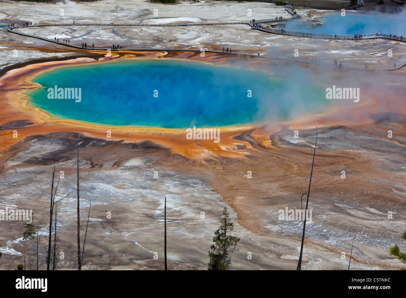 USA, Wyoming, Yellowstone National Park, Grand Prismatic Spring, elevated view Banque D'Images