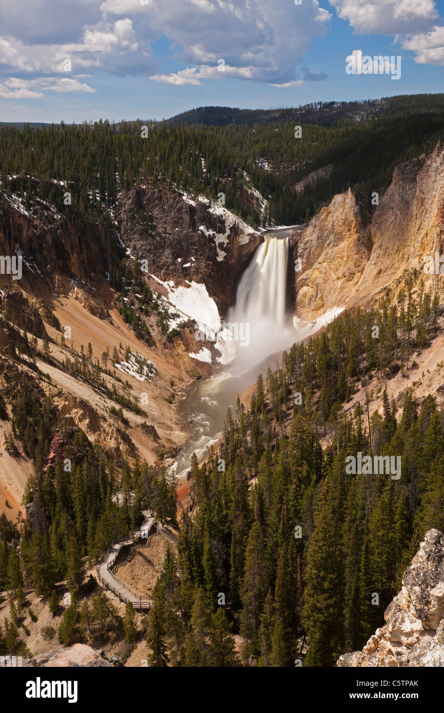 USA, le parc de Yellowstone Yellowstone Falls inférieur, Banque D'Images