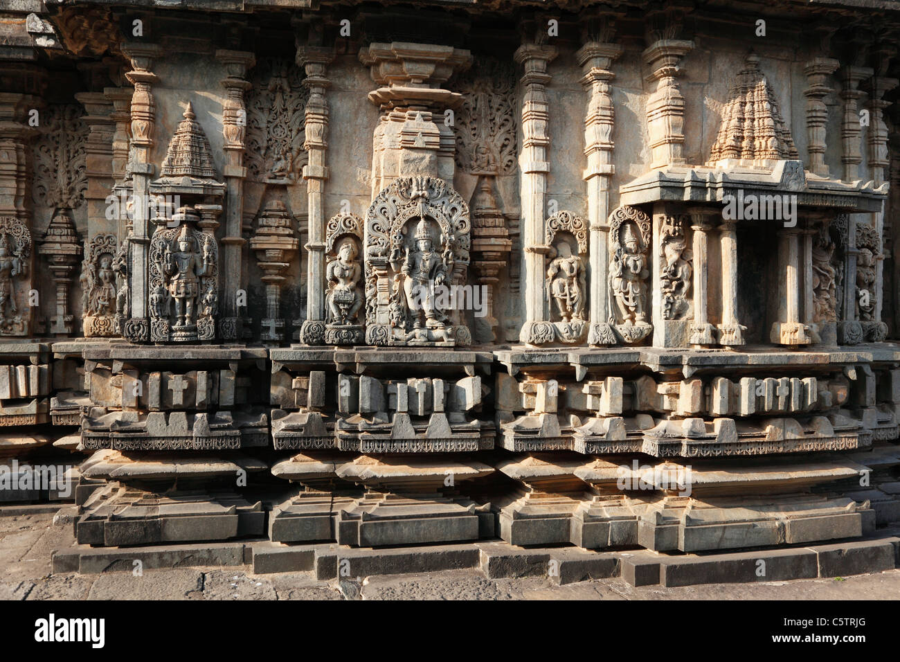 L'Inde, l'Inde du Sud, Karnataka, Belur, vue de chennakesava temple Banque D'Images