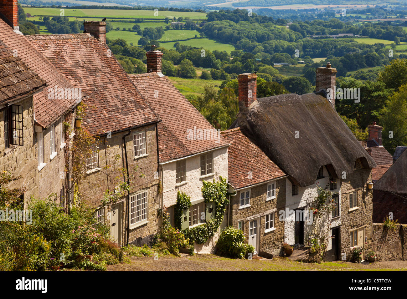 La colline d'or et vue sur la vallée de Blackmore, Shaftesbury, Dorset, Angleterre Royaume-uni GB EU Europe Banque D'Images