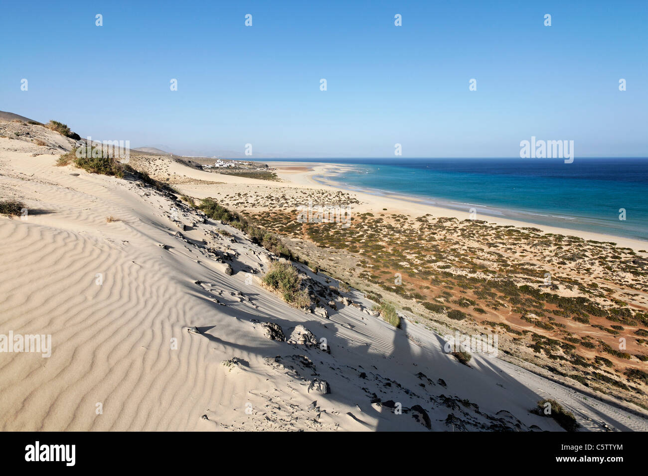 Espagne, Canaries, Fuerteventura, Jandia, vue de la dune à risco del paso Banque D'Images