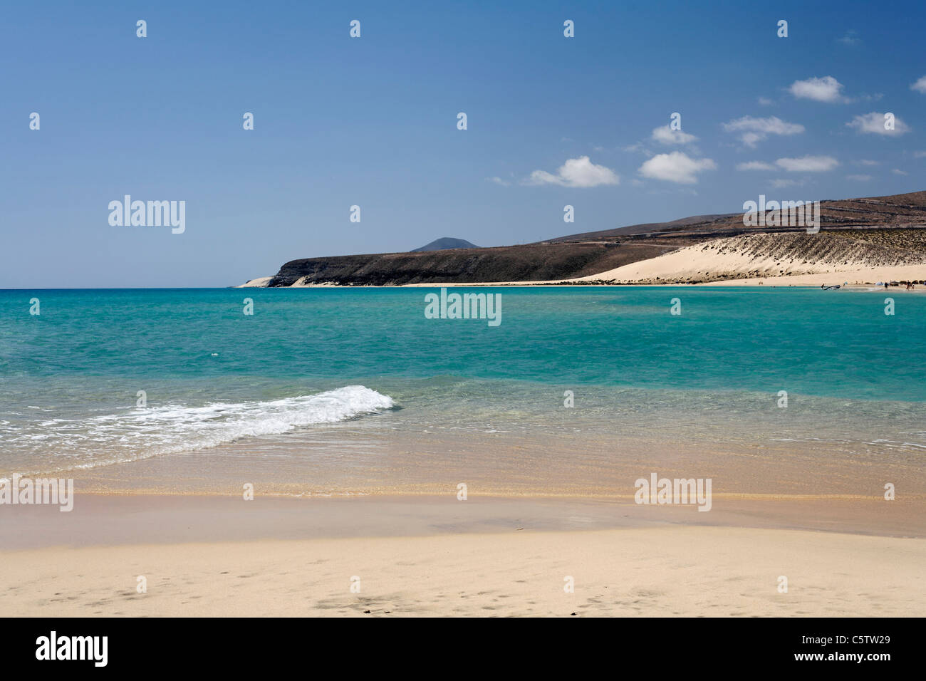 Espagne, Canaries, Fuerteventura, Jandia, vue de la plage de Sotavento Banque D'Images