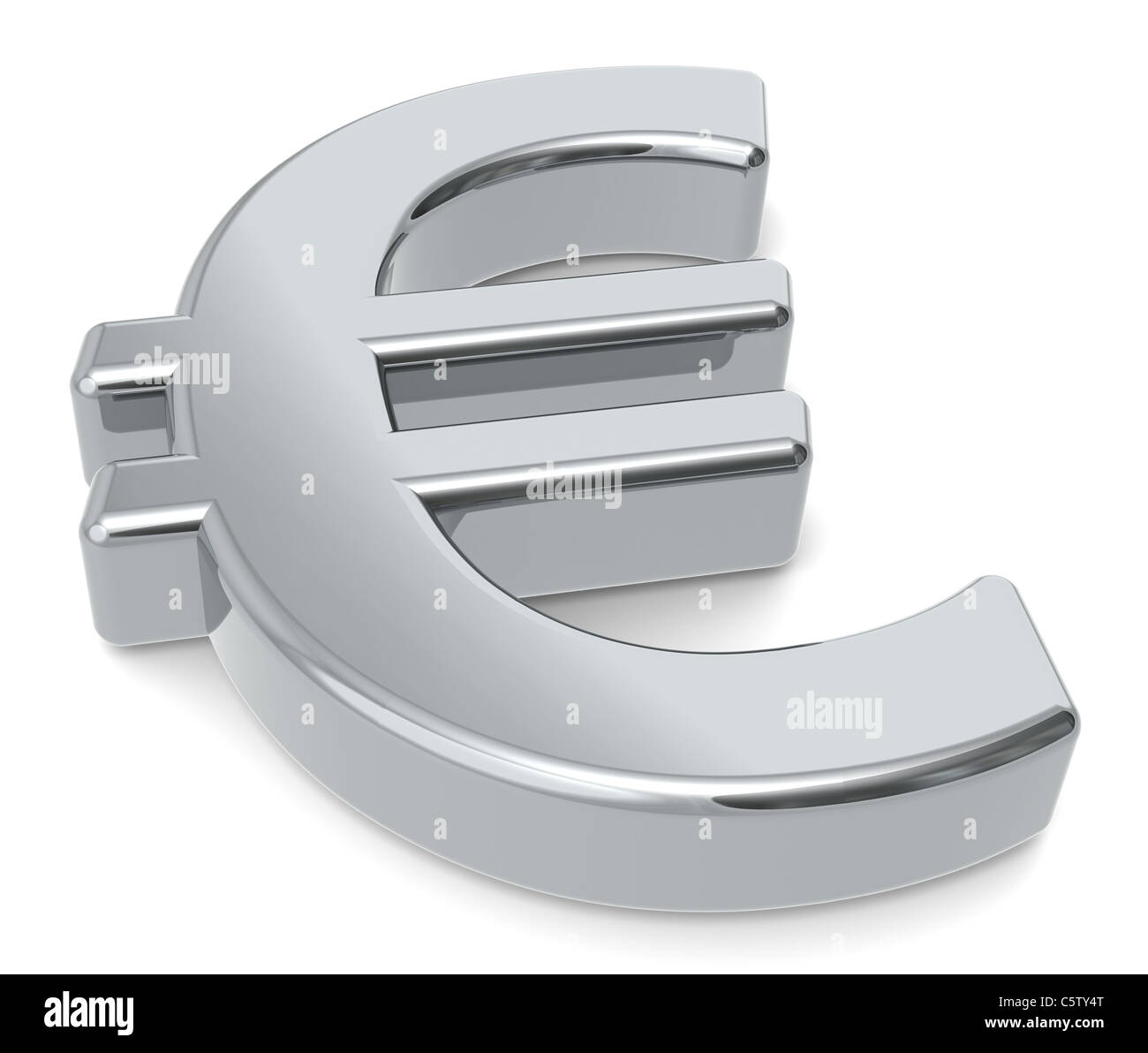 3D Eur symbole. Couleur argent Banque D'Images