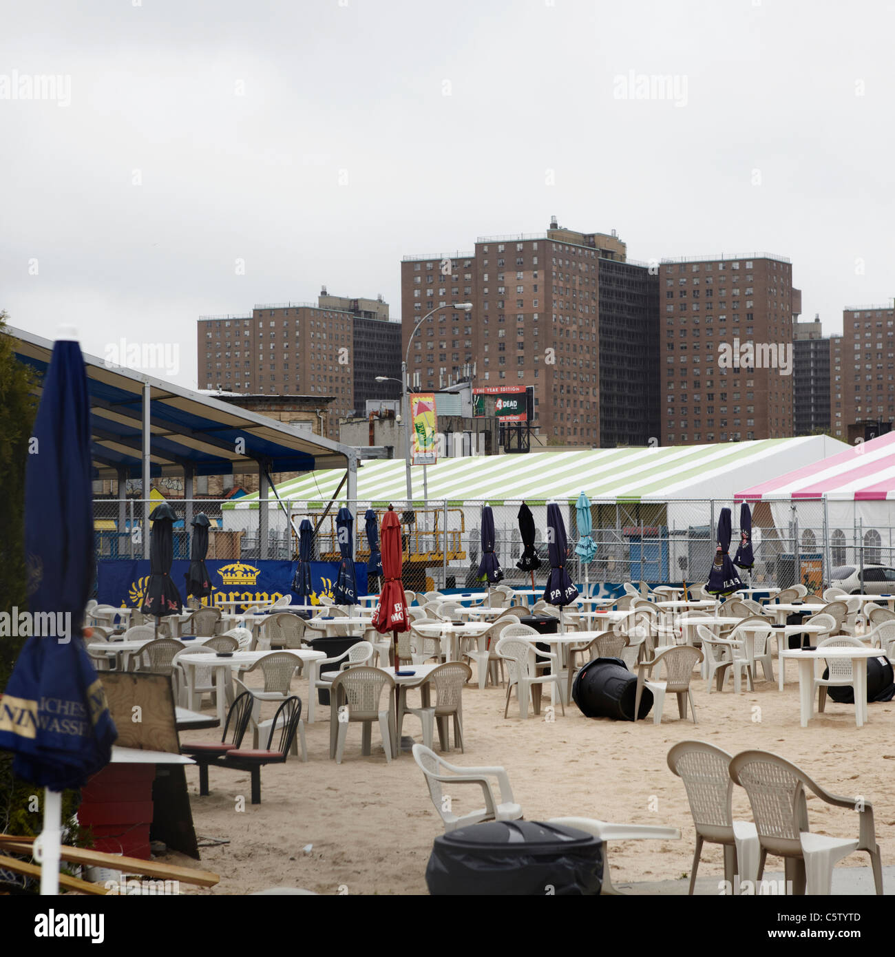 New York, Coney Island, vue sur la ville Banque D'Images