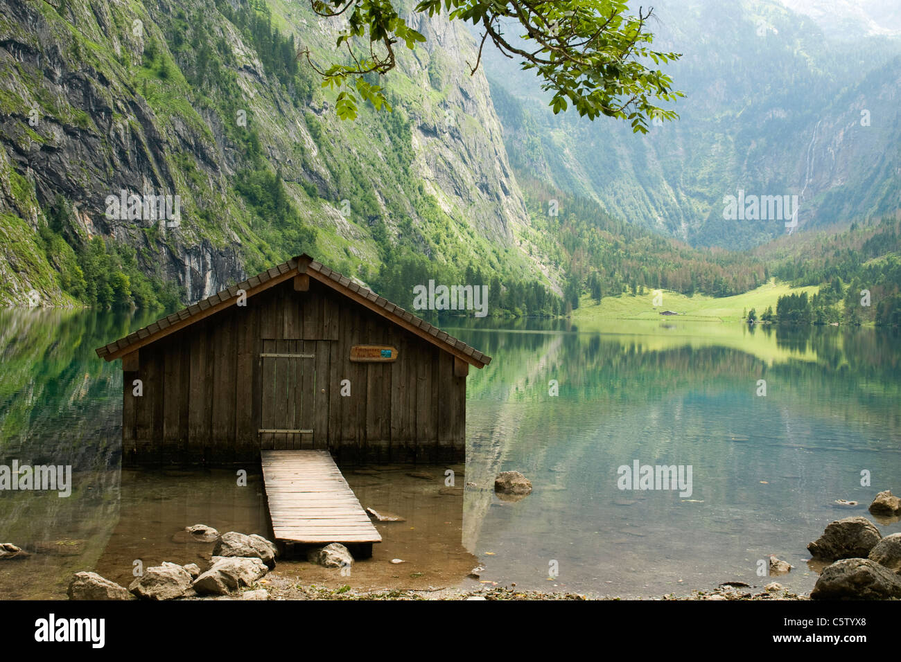 Fischunkelalm, Obersee, parc national de Berchtesgaden, en Bavière, Allemagne Banque D'Images
