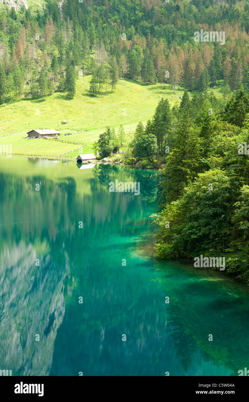 Fischunkelalm, Obersee, parc national de Berchtesgaden, en Bavière, Allemagne Banque D'Images