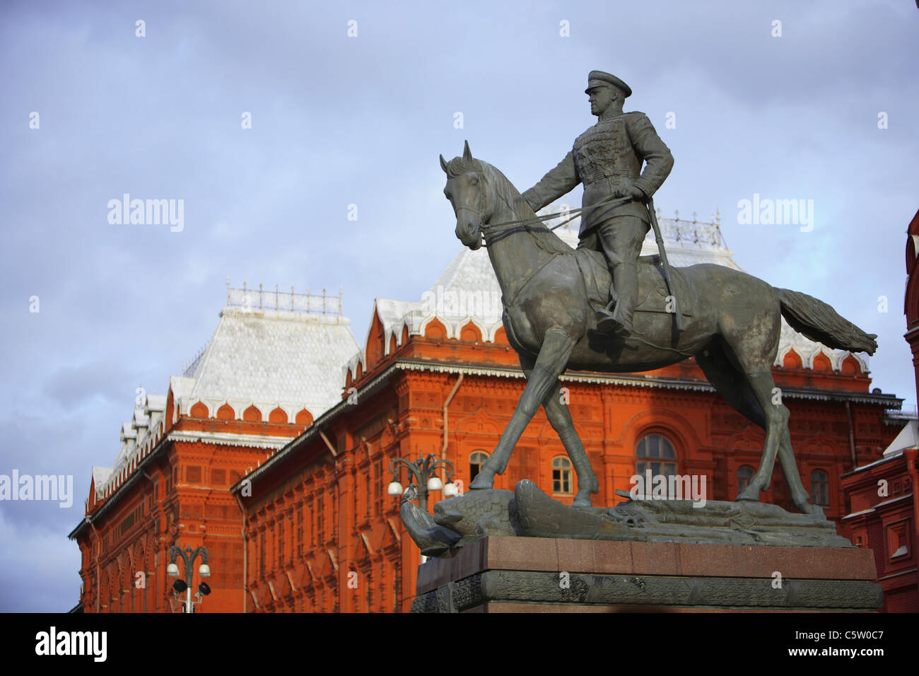 Russie, Moscou, Monument du Maréchal Joukov Banque D'Images